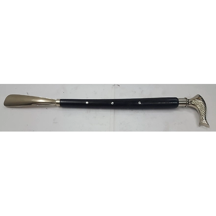 WOOD BRASS LONG ARM SHOE HORN-11379090