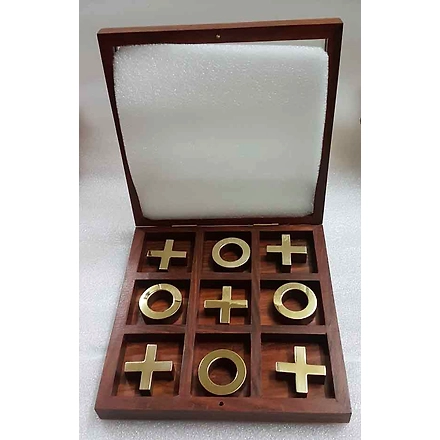 Wood brass Tic Tac Toe-same-3