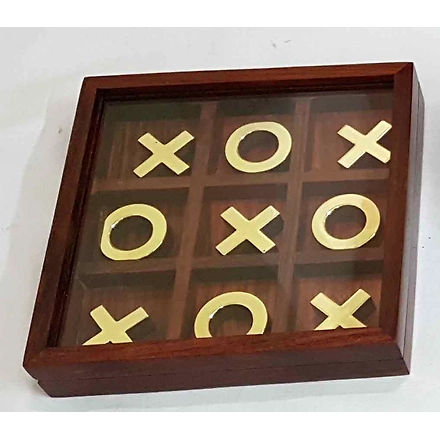 Wood brass Tic Tac Toe-same-1