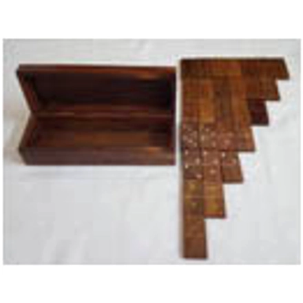 WOOD BRASS DOMINO BOX GAME-SAME-SAME-3