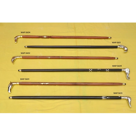 WOOD BRASS WALKING STICKS/CANES-11379704