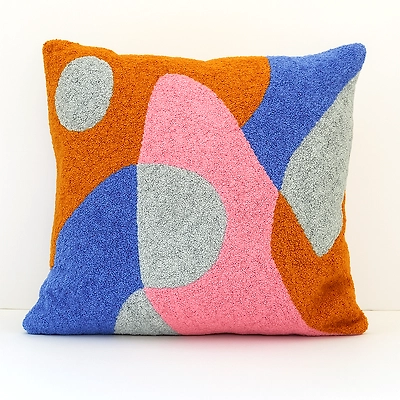 Exquisite Hand Made Cushion Cover - Premium Cotton Fabric with Aari Embroidery-1