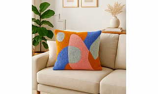 Exquisite Hand Made Cushion Cover - Premium Cotton Fabric with Aari Embroidery