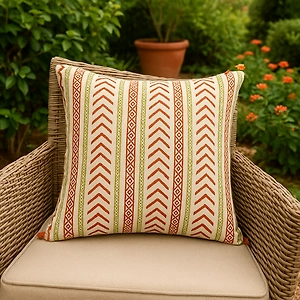 Handcrafted Garden Cushion Cover - Cotton Slub & Cotton Duck