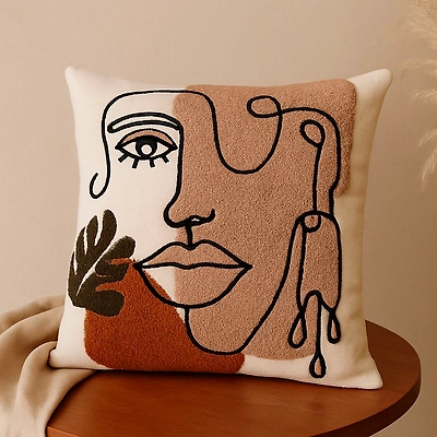 Art Embroidery Cushion Cover - Handcrafted Elegance for Home Decor-11916308