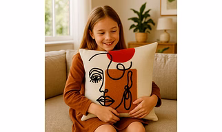 Artisan Hand Embroidery Cushion Cover - Cotton Slub & Cotton Duck Fabrics
