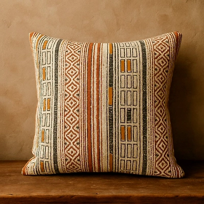 Hand-Printed Cotton Pillow Covers-1