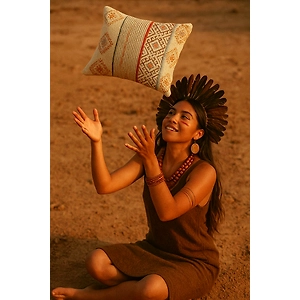 Stunning Cotton Printed Cushion Cover with Embroidery Designs