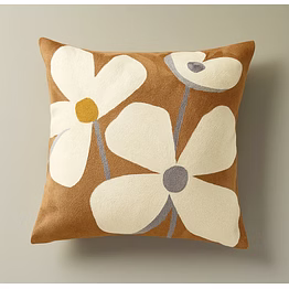 luxury embroidery pillow cover - handcrafted cotton home decor accent