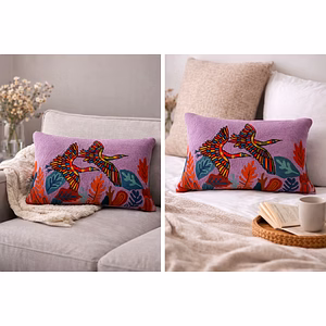 Cotton Embroidery Pillow Cover - Eco-Friendly Home Decor