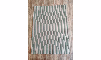 Swirl Wool Area Rug in Beige & Green - Luxurious Home Decor Accent