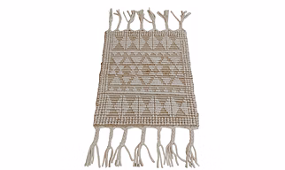 Luxurious Handwoven Jute & Wool Geometric Rug with Fringes