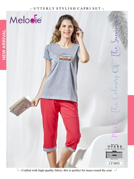GREY TOP WITH RED CAPRI-CP-8605-L
