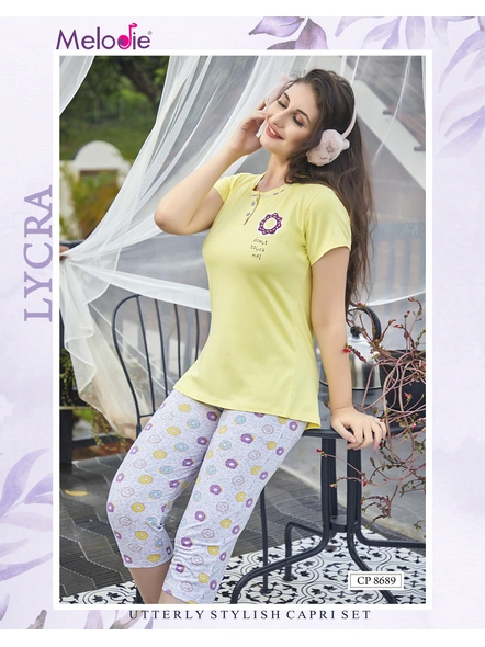 YELLOW TOP WITH GREY MILANCH CAPRI-CP-8689-S