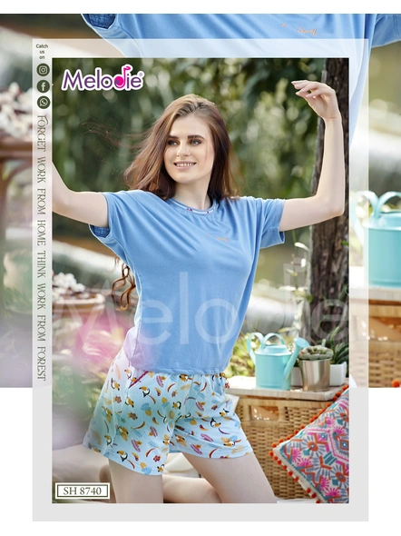 BLUE TOP WITH SKY BLUE SHORT-SH-8740-S