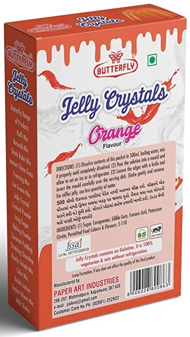 Butterfly Instant Jelly Crystals, 100g (Orange)-1