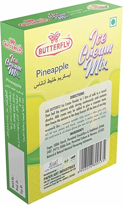 Butterfly Instant Ice Cream Mix, 150 Grams (Pineapple)-1