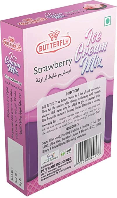 Butterfly Instant Ice Cream Mix, 150 Grams (Strawberry)-1