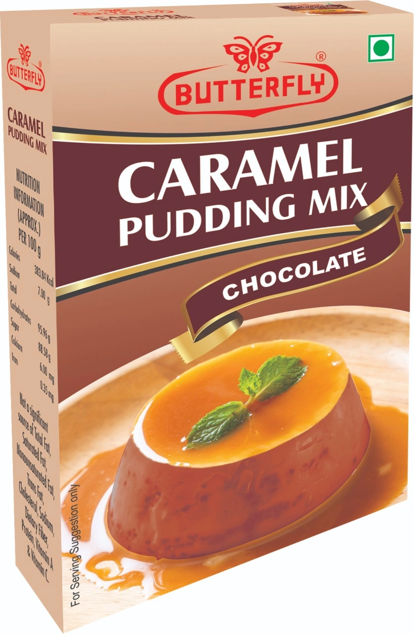 Butterfly Instant Caramel Pudding Mix, 100g (Chocolate)-BICP-030