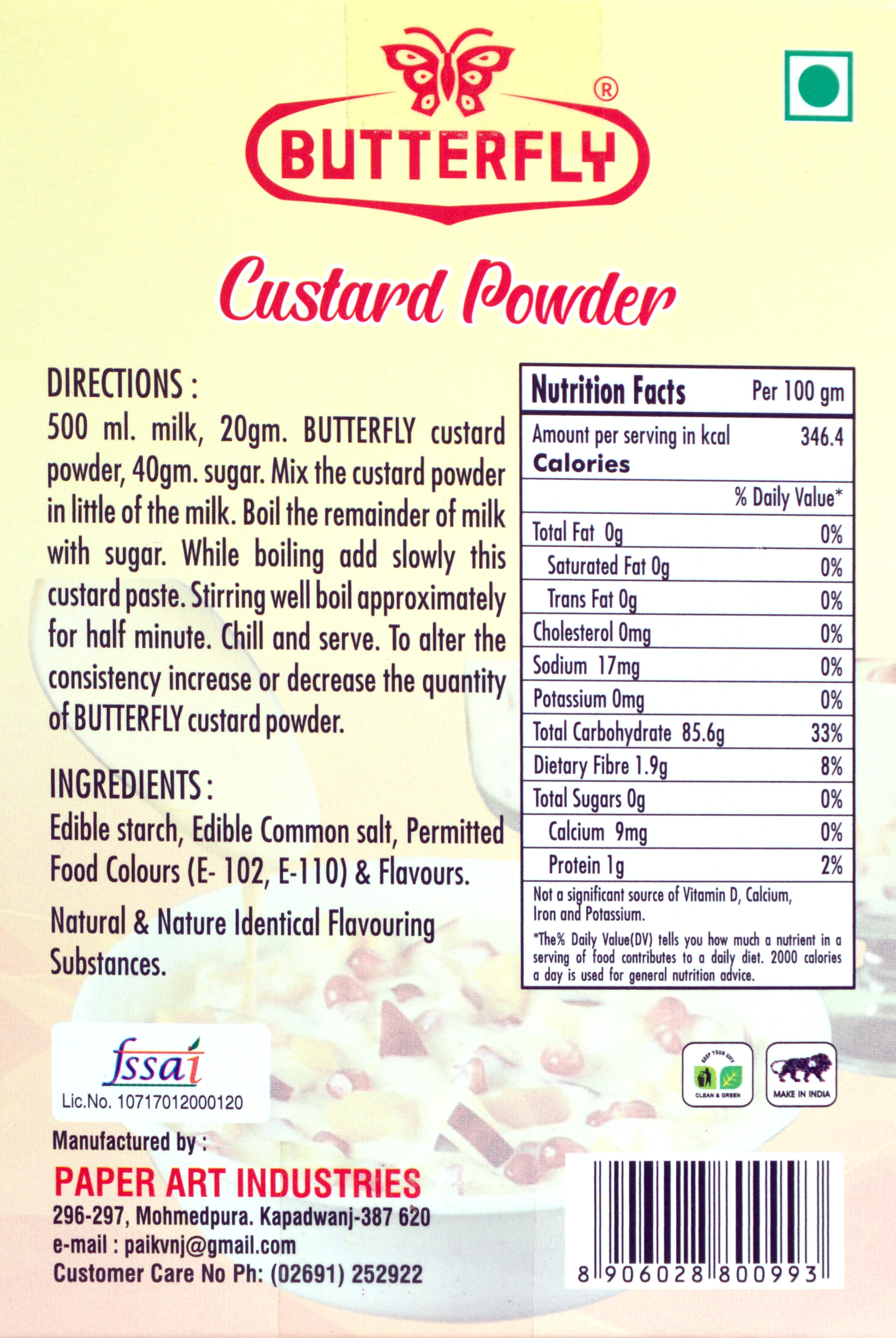 Butterfly Custard  Powder 200g-200g-3