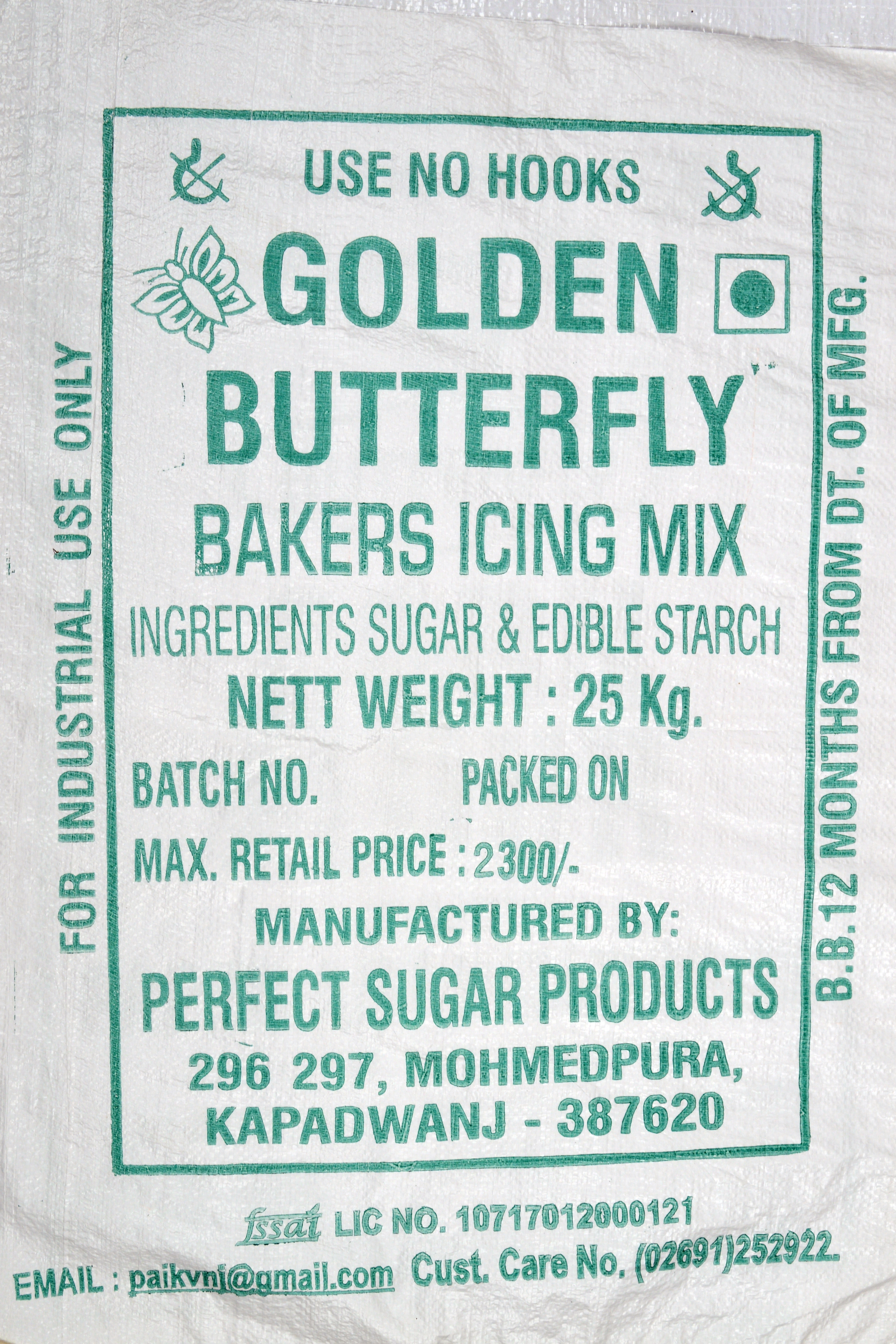 Butterfly Icing Sugar 25kg-BIS25kg