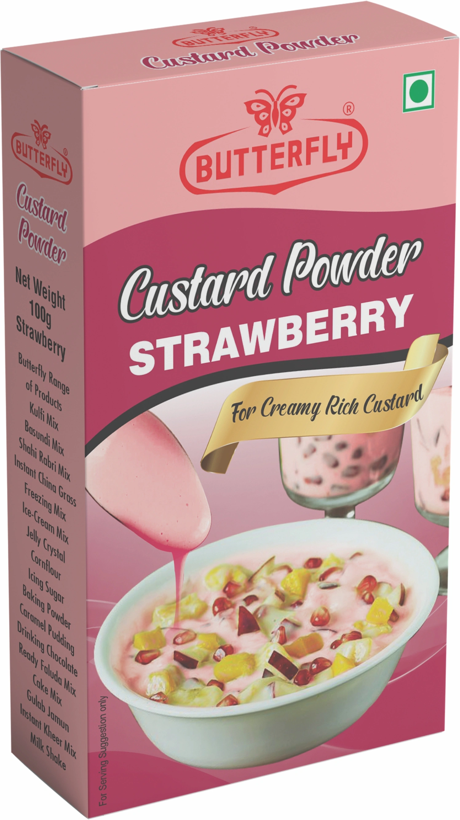 Butterfly Custard Powder, 100g (Strawberry)-11473308