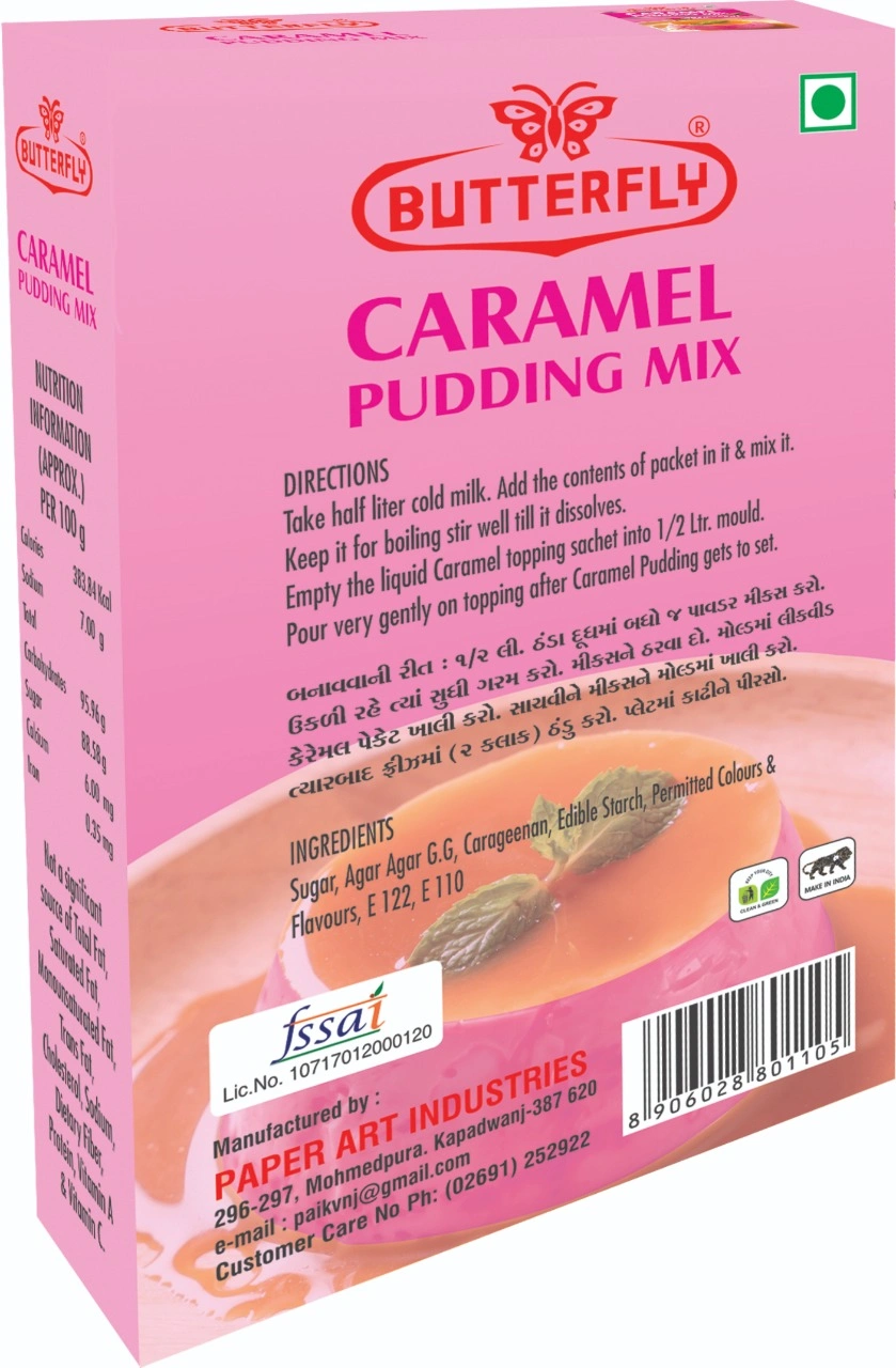 Butterfly Instant Caramel Pudding Mix, 100g (Strawberry)-1