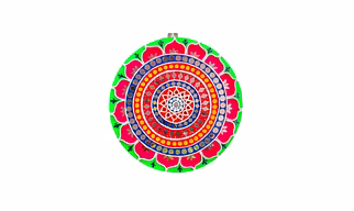 RUKMINI Latest Design Unique Multicolour Mirror Art Work