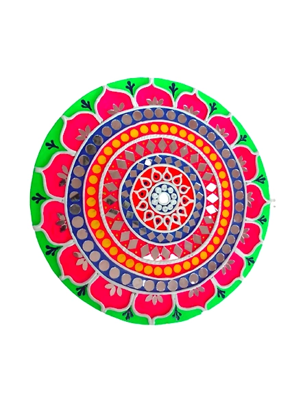 RUKMINI Latest Design Unique Multicolour Mirror Art Work-2