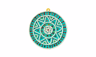 RUKMINI Unique Lippan Art Mirror Work Wall Hanging