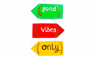 RUKMINI Multicolour Positive Vibes Wall Hanging for Interior Decoration