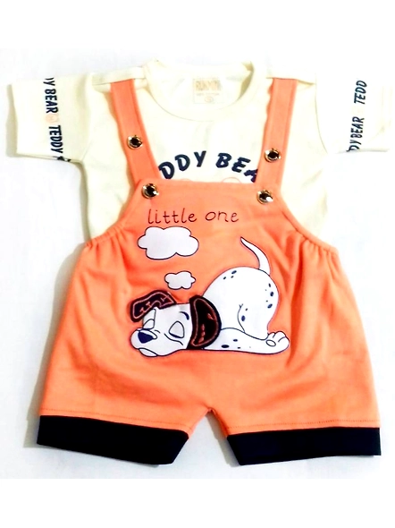 Baby Boys &amp; Baby Girls Party (Festive)T-shirt Dungaree-Rukmini-2093-6-12M-Beige