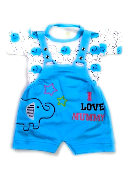Baby Boys &amp; Baby Girls Party (Festive)T-shirt Dungaree-Rukmini-2102-6-12M-Blue