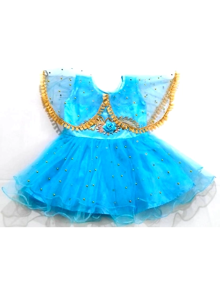 Baby Girls Below Knee Party Dress-Rukmini-2103-6-12M-Blue