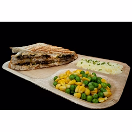 11inch x 7inch partition plate - areca palm leaf tableware