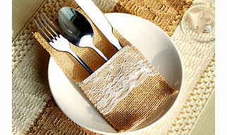 Burlap Cutlery Pouch