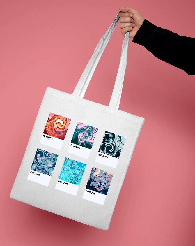 Pantone Swirls Tote Bag-Black-1