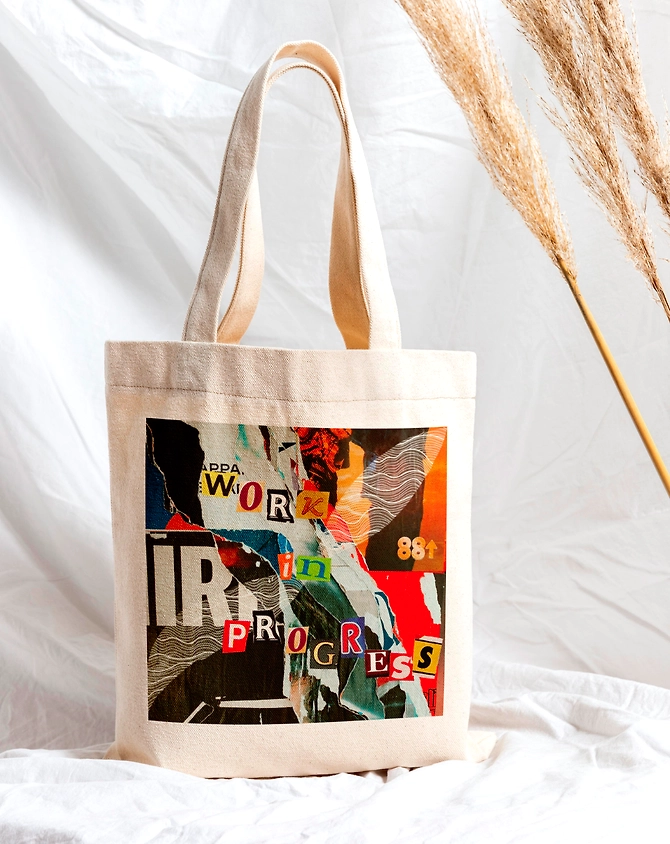 Work in Progress Tote Bag-Black-1