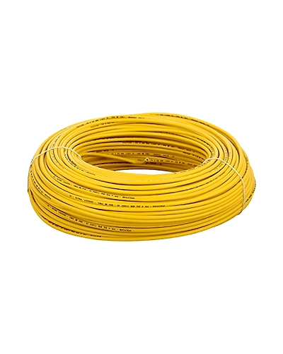 Finolex 0.5 SQMM SINGLE CORE PVC INS. COPPER FLEXIBLE CABLE YELLOW (100 Meters)