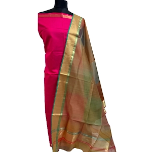 NB Enterprises Multi Color 2 PC Pure Maheshwari Silk  handloom Dress Material