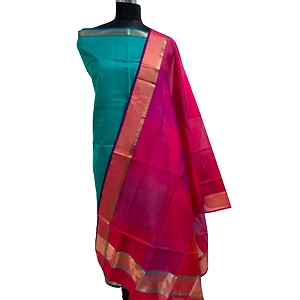 NB Enterprises Multi Color 2 PC Pure Maheshwari Silk handloom Dress Material