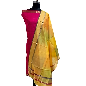 NB Enterprises Multi Color 2 PC Pure Maheshwari Silk handloom Dress Material