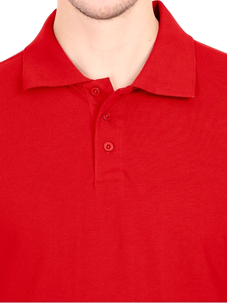 Unisex Polo Half Sleeve T-shirt-Brick Red-3XL-4
