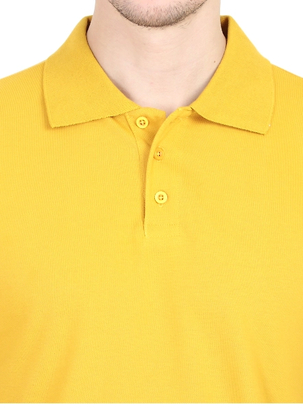 Unisex Polo Half Sleeve T-shirt-Mustard Yellow-S-4