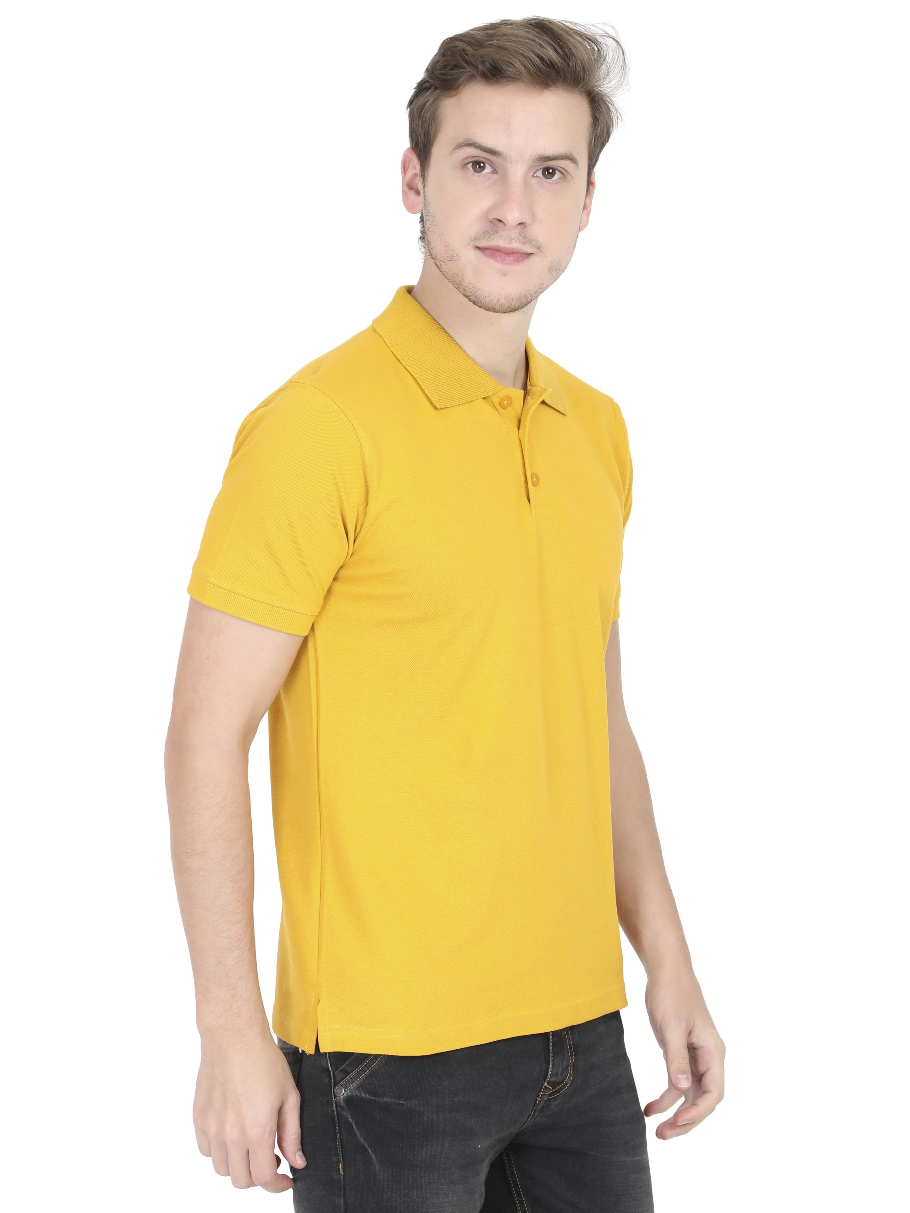 Unisex Polo Half Sleeve T-shirt-MPHs-MYl-L