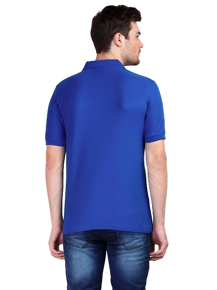 Unisex Polo Half Sleeve T-shirt-Royal Blue-S-5