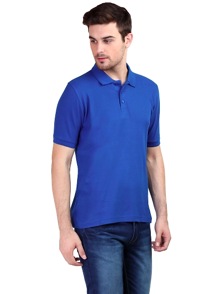 Unisex Polo Half Sleeve T-shirt-Royal Blue-XXL-3