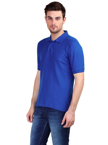 Unisex Polo Half Sleeve T-shirt-Royal Blue-3XL-1