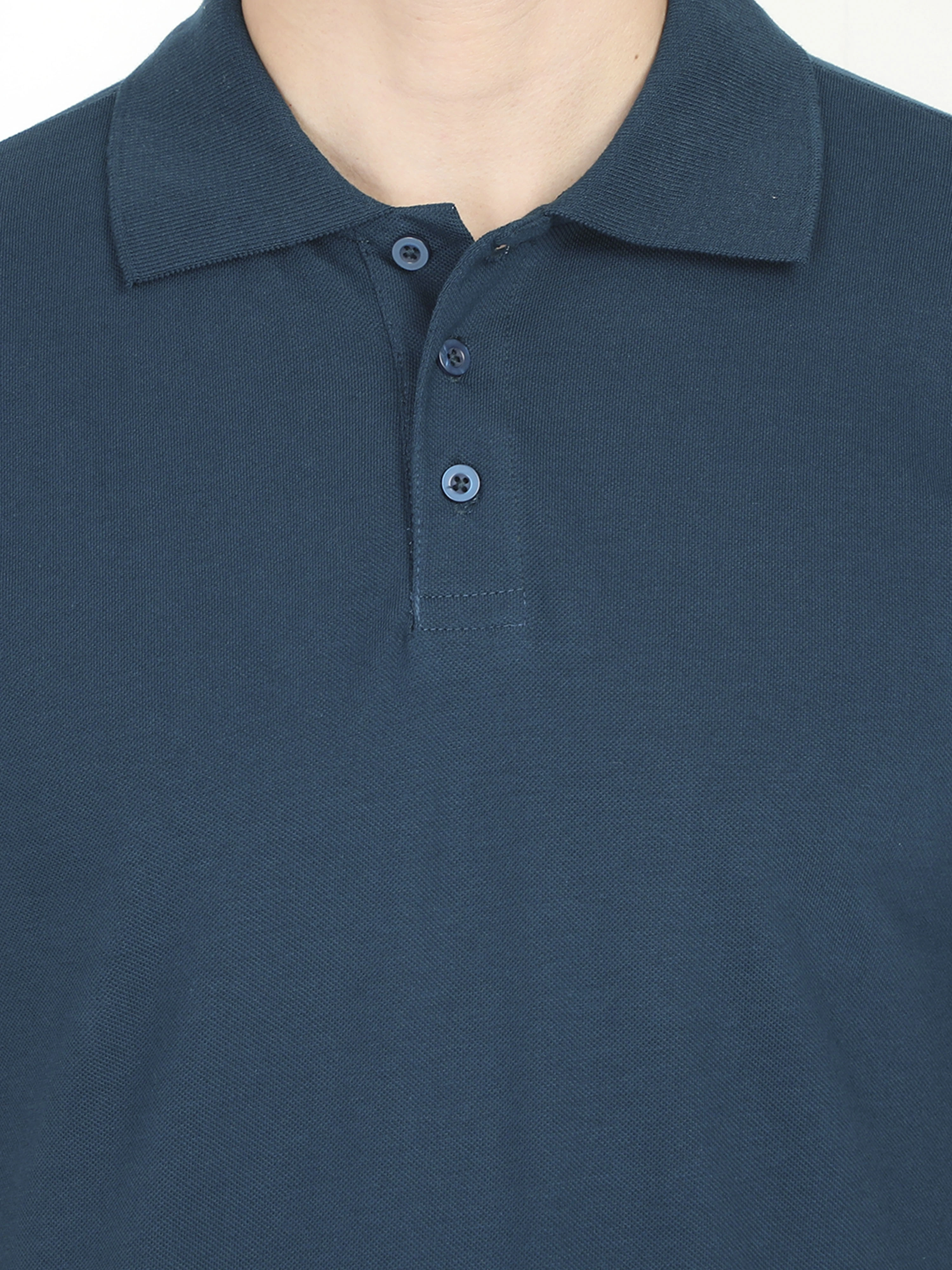 Unisex Polo Half Sleeve T-shirt-Petrol Blue-S-4