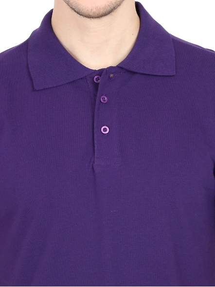 Unisex Polo Half Sleeve T-shirt-Purple-S-5